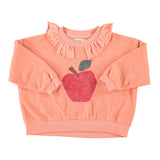 Sweatshirt with Collar Pink with Apple Print