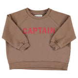 Sweatshirt Brown with "captain" Print