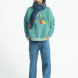 Sweatshirt Green with "here We Go" Print