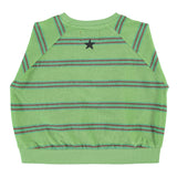Terry Cotton Sweatshirt Green with Double Stripes