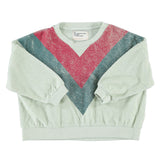 Sweatshirt Mint Green with Multicolor Triangle Print
