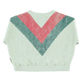 Sweatshirt Mint Green with Multicolor Triangle Print