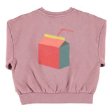 Oversized Sweatshirt Pink with "lunch Break" Print