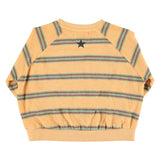 Terry Cotton Sweatshirt Sand with Double Stripes