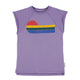 t-shirt dress | purple w/ multicolor wave print