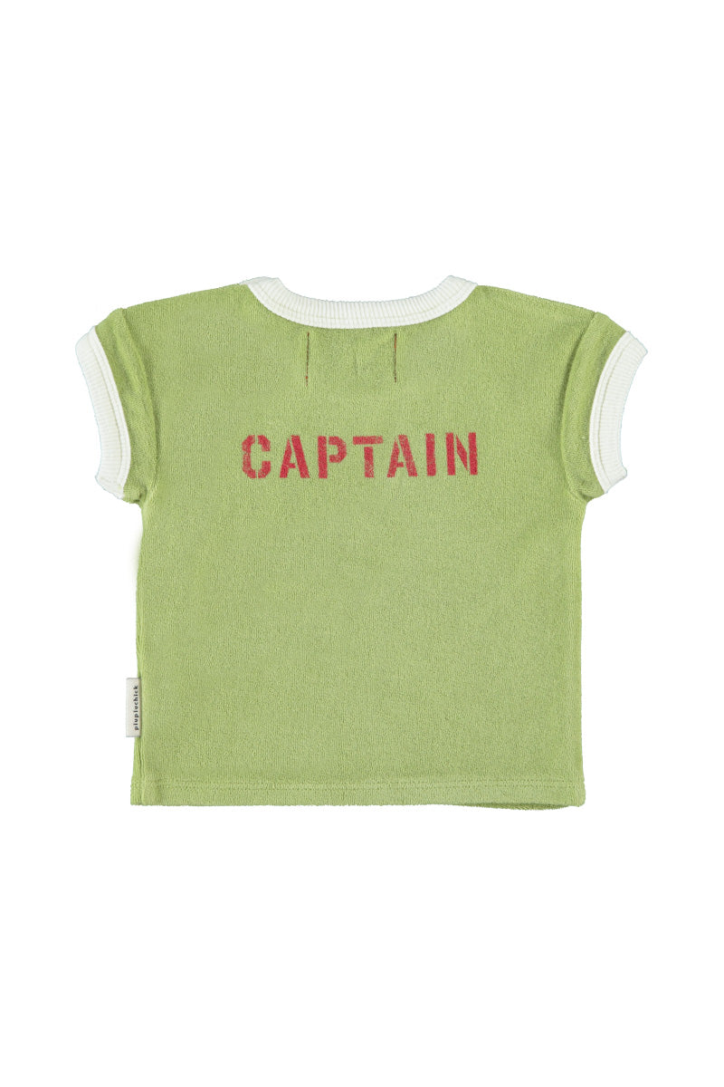Baby Terry Cotton Tshirt Green with Desk Lamp Print
