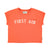 t'shirt | orange w/ "first aid" print