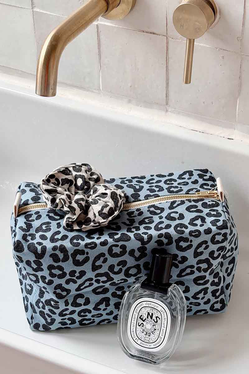 Toilet Bag | Blue Animal Print