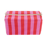 Toilet Bag | Pink & Tomato Stripes