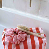 Toilet Bag | Candy Pink & Tomato Stripes