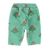 Baby Trousers Green with Big Flowers
