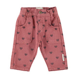 Baby Trousers Pink with Black Hearts