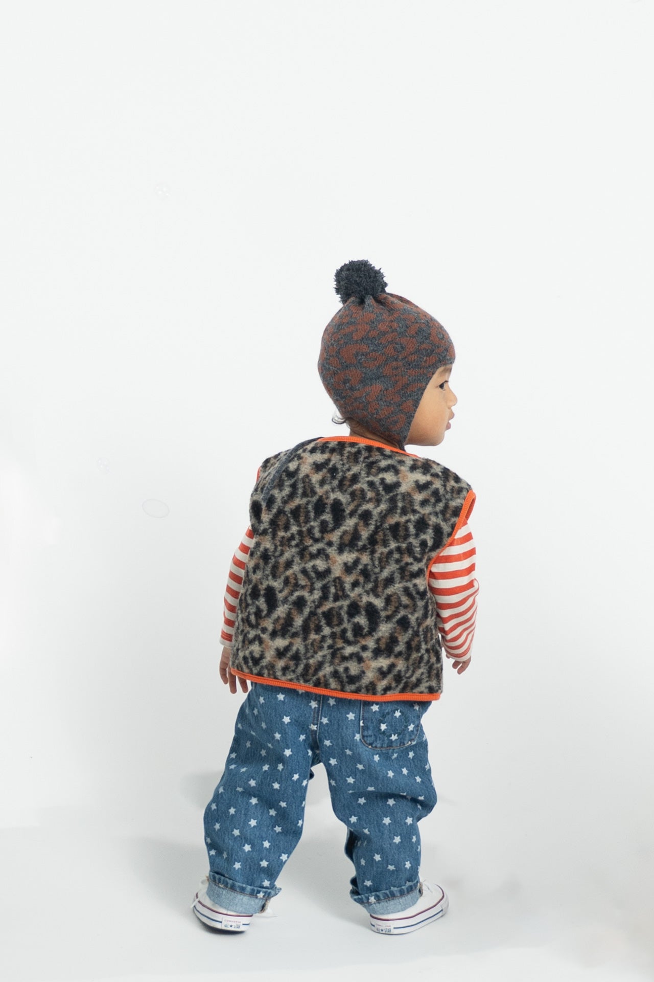 Baby Trousers Washed Navy Denim with Stars