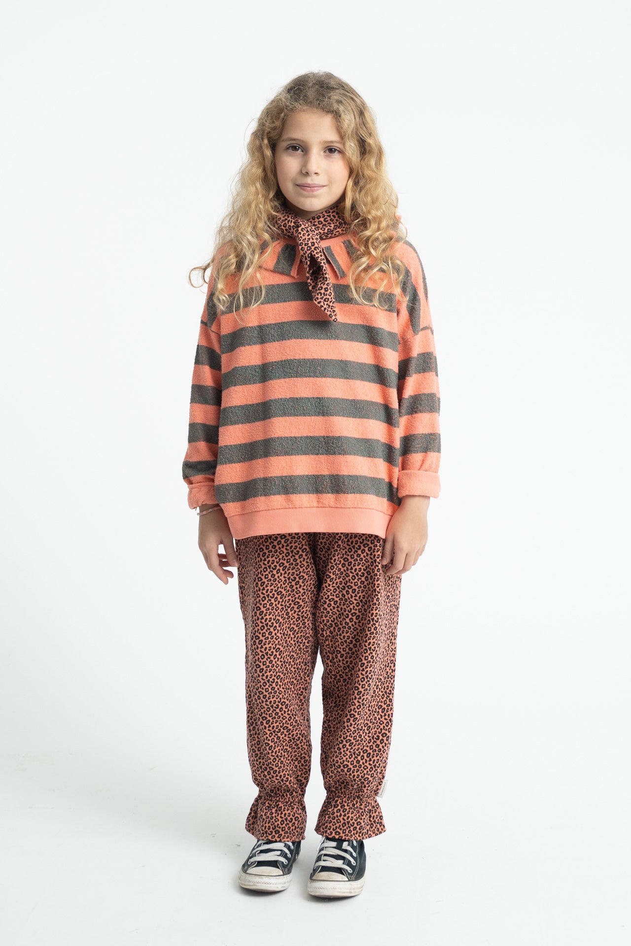 Trousers with Ruffles Pink with Animal Print