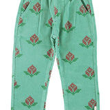 Trousers Green with Big Flowers