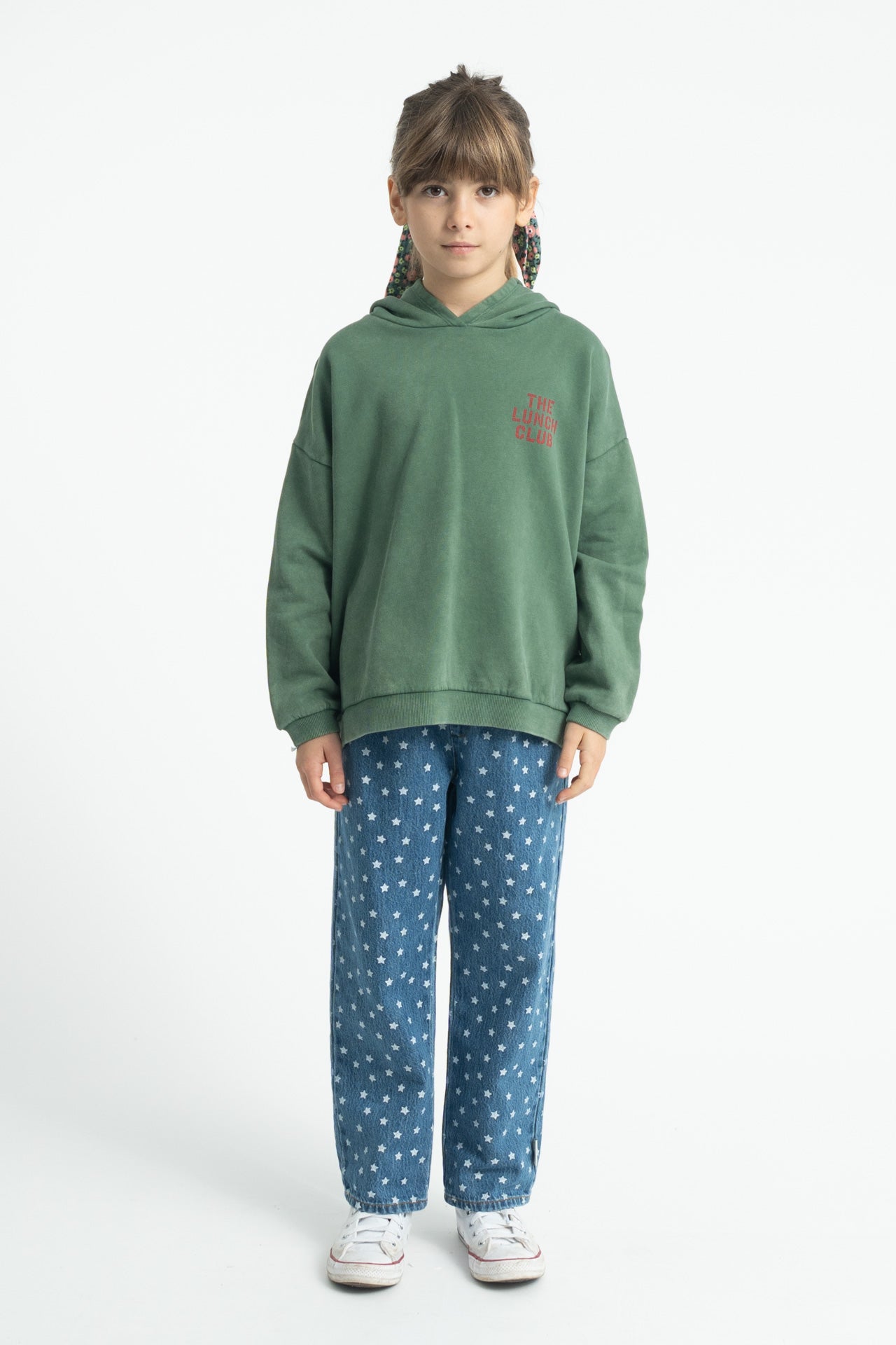 Trousers Washed Navy Denim with Stars