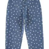Trousers Washed Navy Denim with Stars