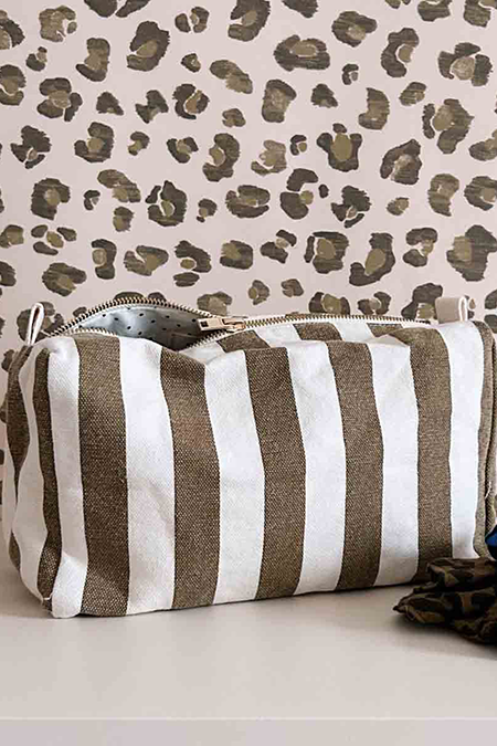 Toilet bag |  Olive & Greige Stripes