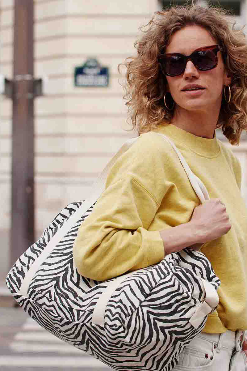 Weekend Bag | Zebra print, Greige and Black