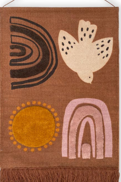 XL BOHO WOVEN WALLHANGING SUNSET 100X70CM