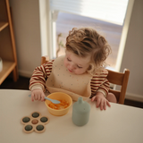 Silicone Baby Bib - Peach Terraza
