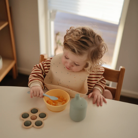 Silicone Baby Bib - Peach Terraza